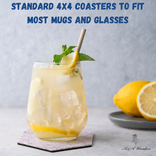 Premium Felt Coasters for Drink Set of 18 Pcs - (hexagon)