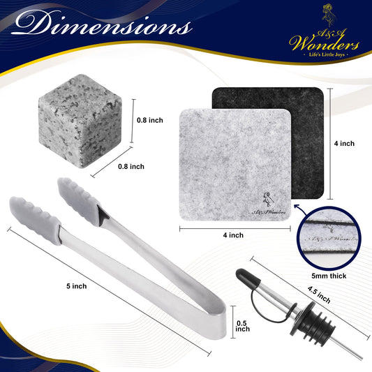 Premium Whiskey Stones 100% Natural Granite Set Of 9 Chilling Rocks Stone - A&A Wonders