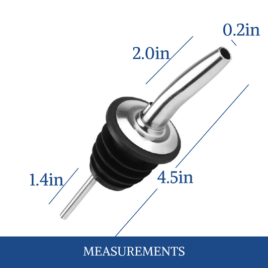 12 Pack Stainless Steel Classic Bottle Pourers Tapered Spout Premium Pourers - HomeWondersUSA