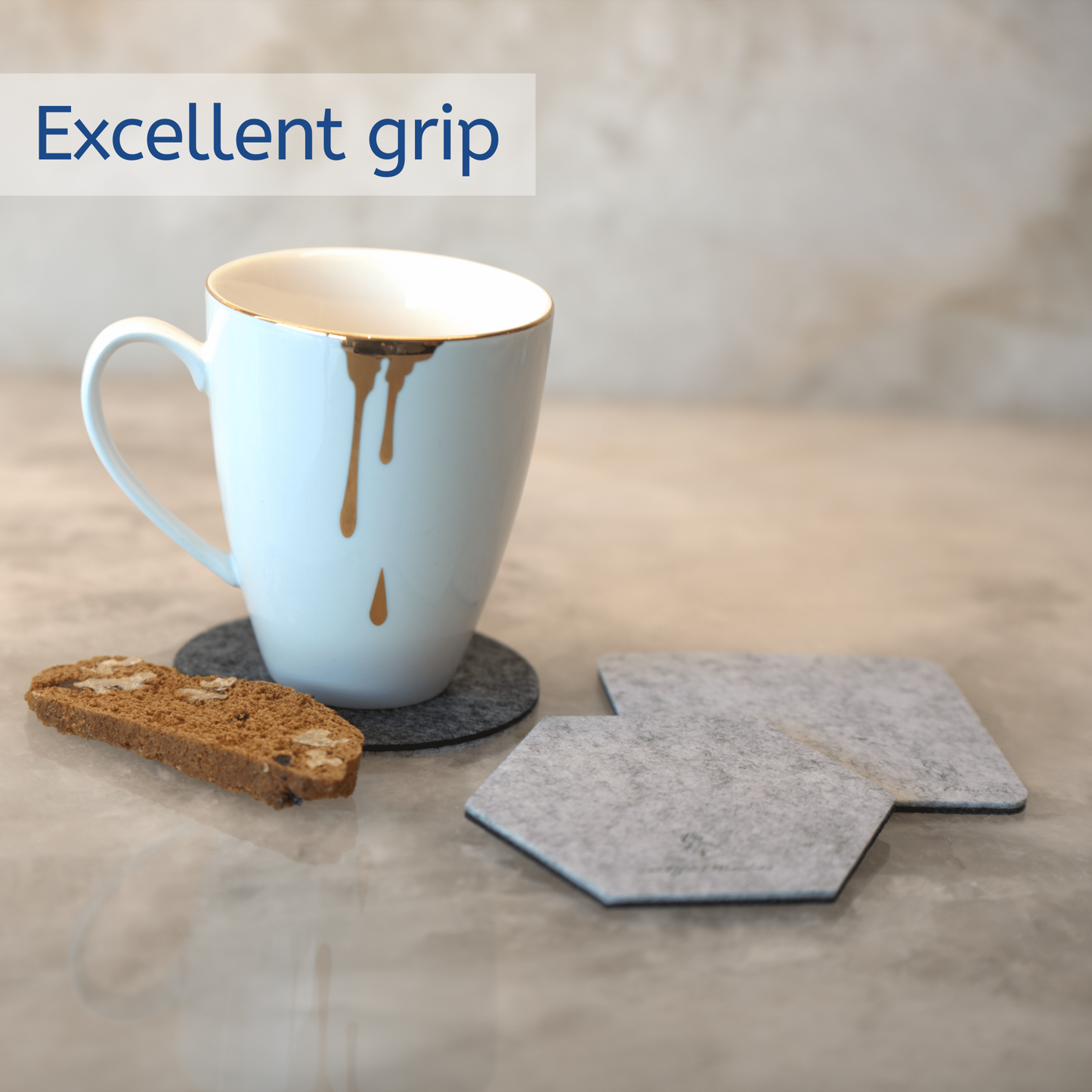 Premium Felt Coasters for Drink Set of 18 Pcs - (square/circle/hexagon) - HomeWondersUSA