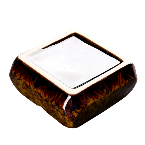 Square Glossy Ceramic Ashtray + Flameless Lighter (BROWNISH) - HomeWondersUSA