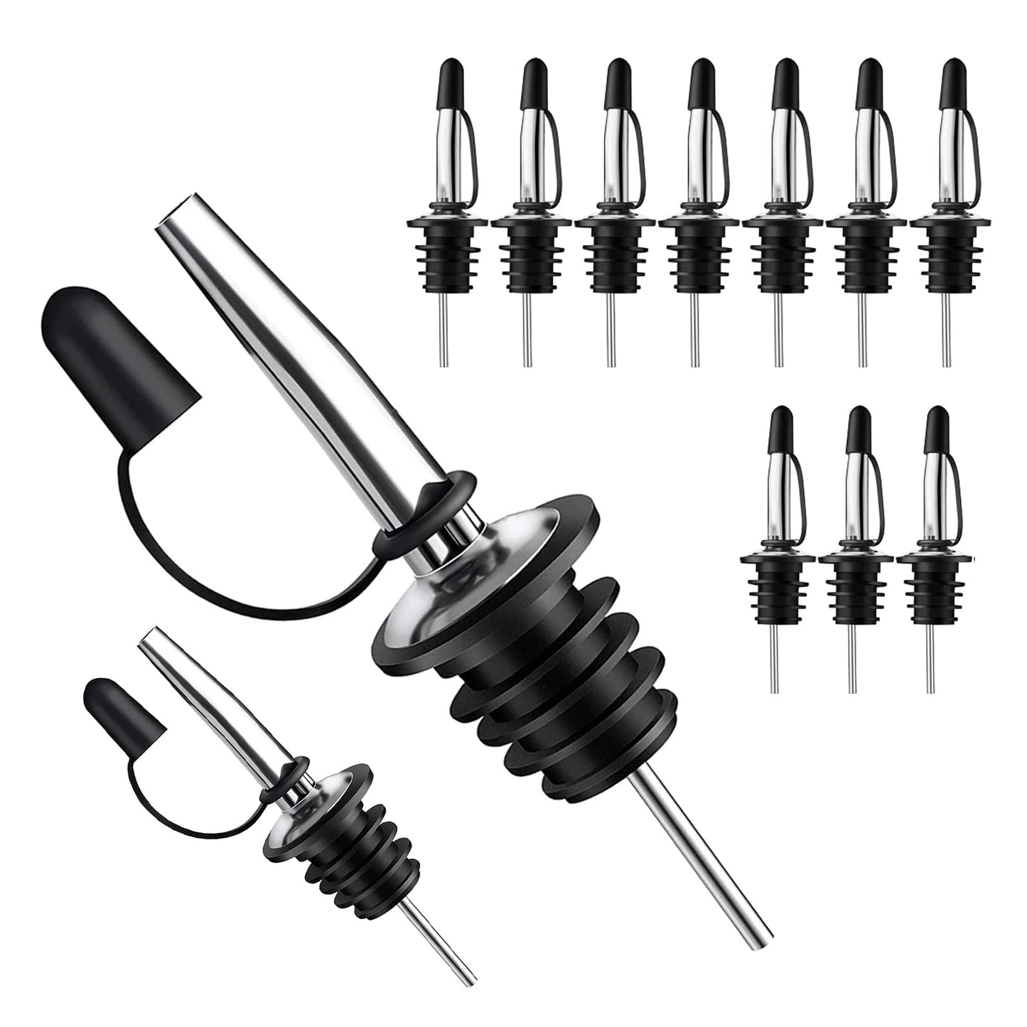 12 Pack Stainless Steel Classic Bottle Pourers - A&A Wonders
