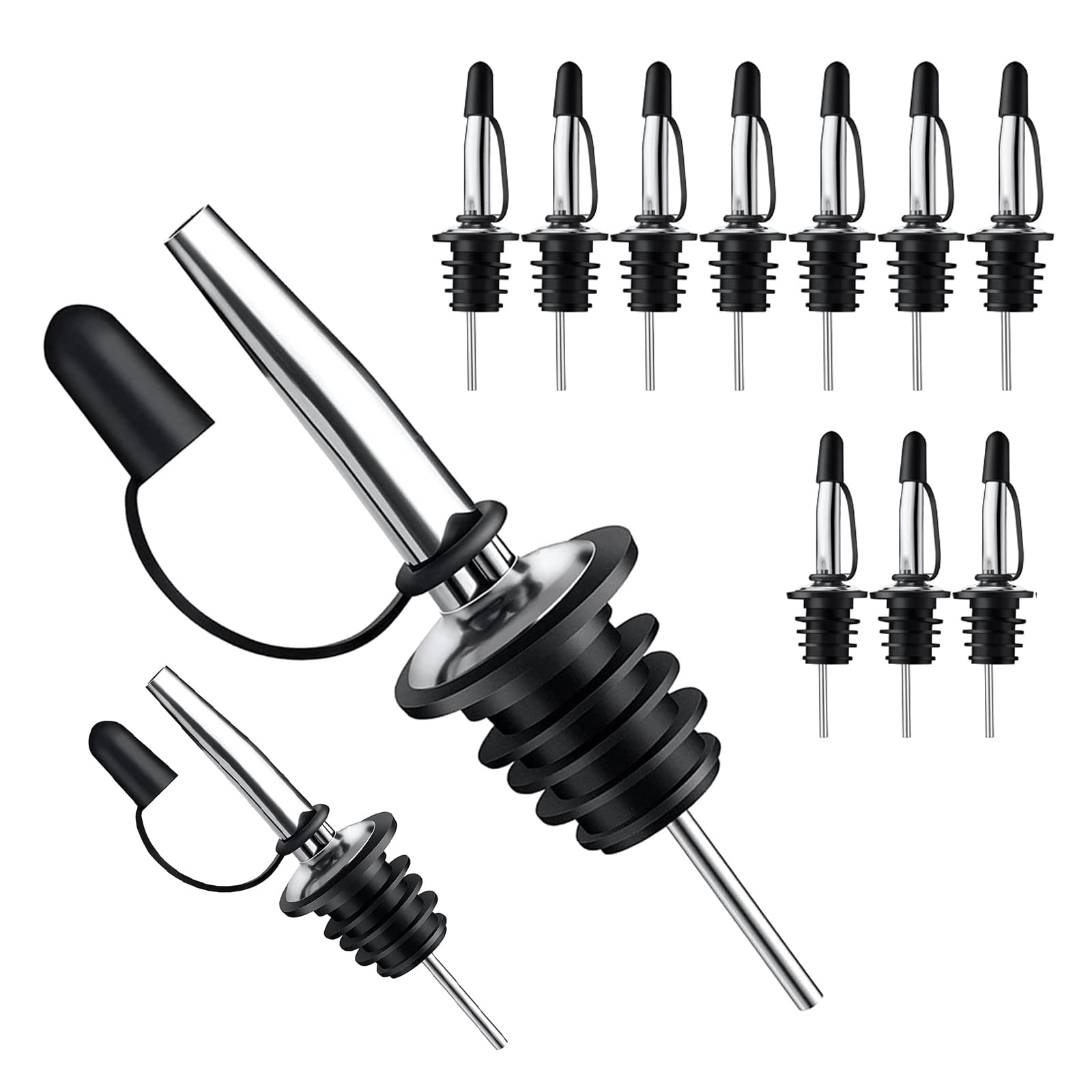 12 Pack Stainless Steel Classic Bottle Pourers - A&A Wonders