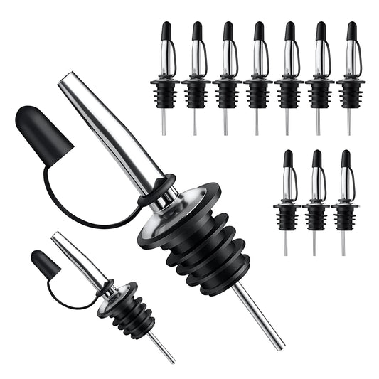 12 Pack Stainless Steel Classic Bottle Pourers - A&A Wonders