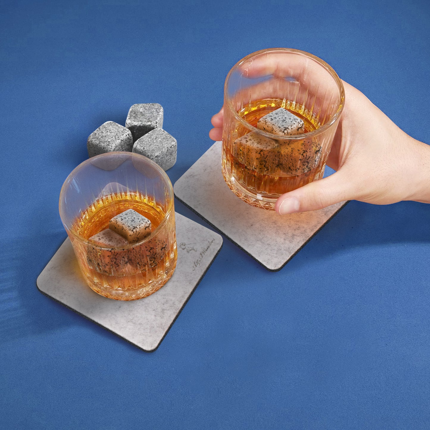 Premium Whiskey Stones 100% Natural Granite Set Of 9 Chilling Rocks Stone