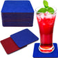 Premium Felt Coasters for Drink, by AA Wonders (Wine Red/Royal Blue) - A&A Wonders