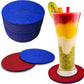 Premium Felt Coasters for Drink, by AA Wonders (Wine Red/Royal Blue) - A&A Wonders