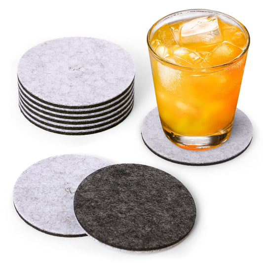 Premium Felt Coasters for Drink Set of 18 Pcs - (Round) - A&A Wonders