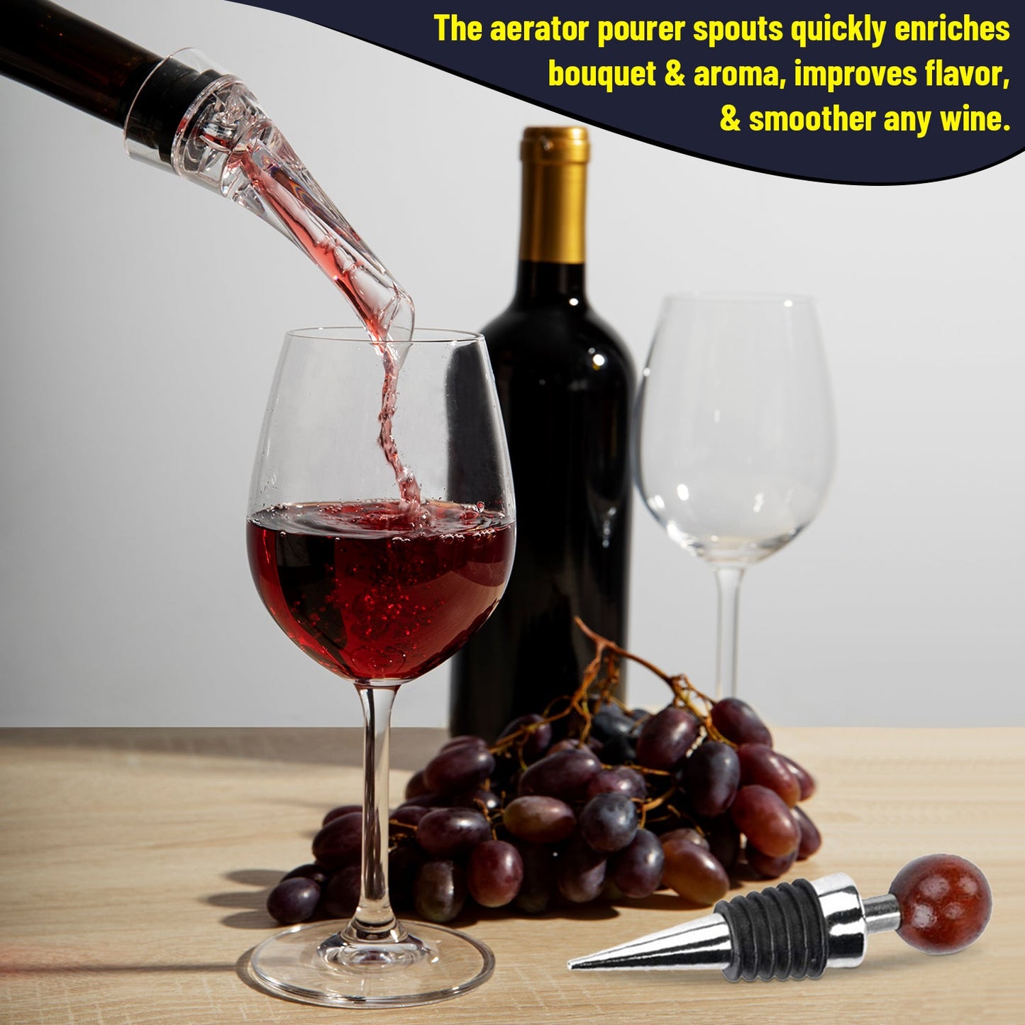 Ultimate Wine Accessories Set Featuring 3 in - 1 Multifunctional Waiters Corkscrew - A&A Wonders