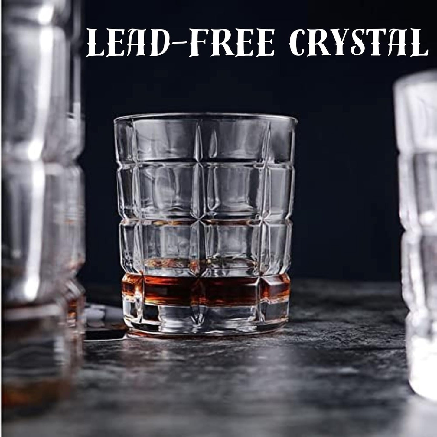 Whiskey Glasses 10oz Premium Scotch Glasses Set of 2 Old Fashioned Whiskey - A&A Wonders