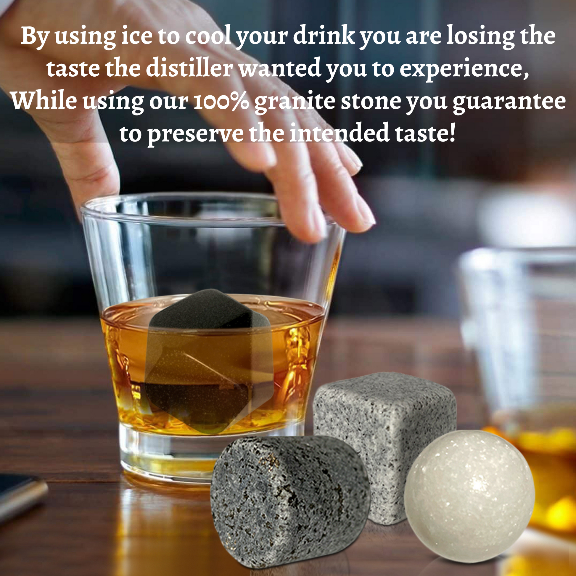 Premium Whiskey Stones Set Of 4 Geometrical shapes Chilling Rocks Stone Reusable Ice Cubes For Drinks With Velvet Carrying Pouch, By AA Wonders - HomeWondersUSA