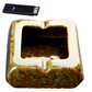 Square Glossy Ceramic Ashtray + Flameless Lighter (GREENISH) - HomeWondersUSA