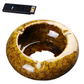 Round Glossy Ceramic Ashtrays + Flameless Lighter (BROWNISH) - HomeWondersUSA