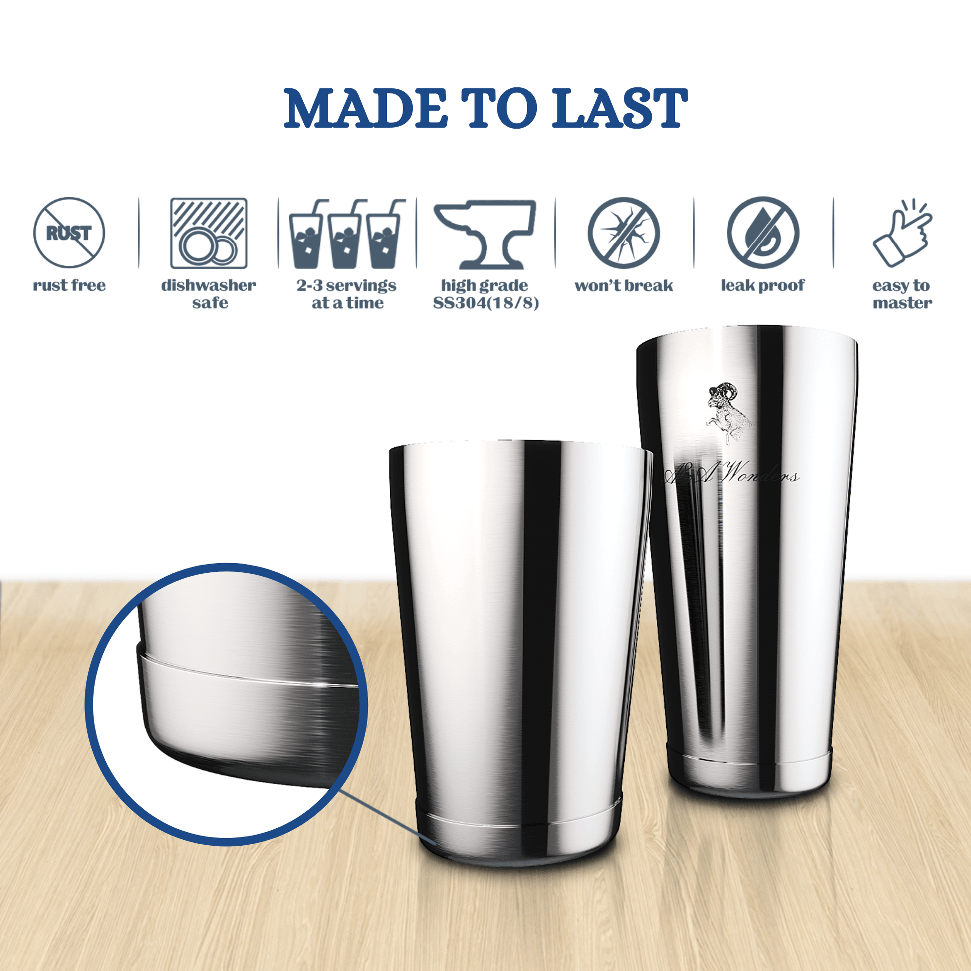 A&A Wonders Complete Cocktail Shaker Set - 13 - Piece Bartender Kit - A&A Wonders