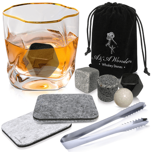 Premium Whiskey Stones Set Of 4 Geometrical shapes - A&A Wonders