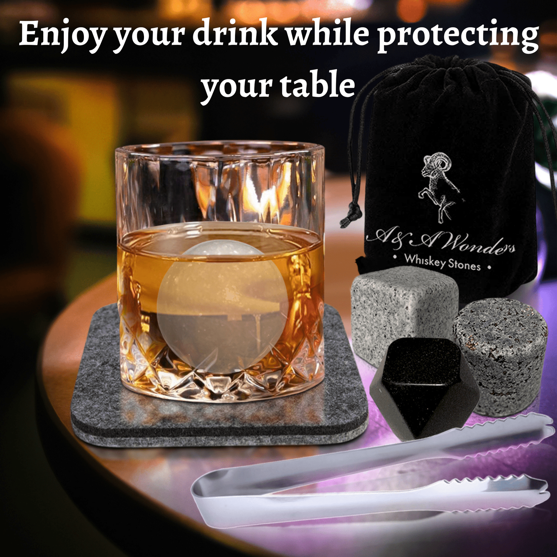 Premium Whiskey Stones Set Of 4 Geometrical shapes - A&A Wonders