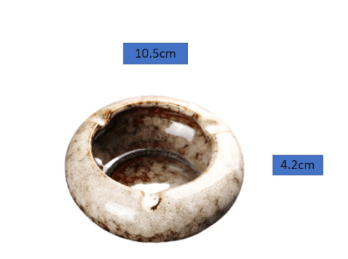 Round Glossy Ceramic Ashtrays + Flameless Lighter (WHITISH) - A&A Wonders