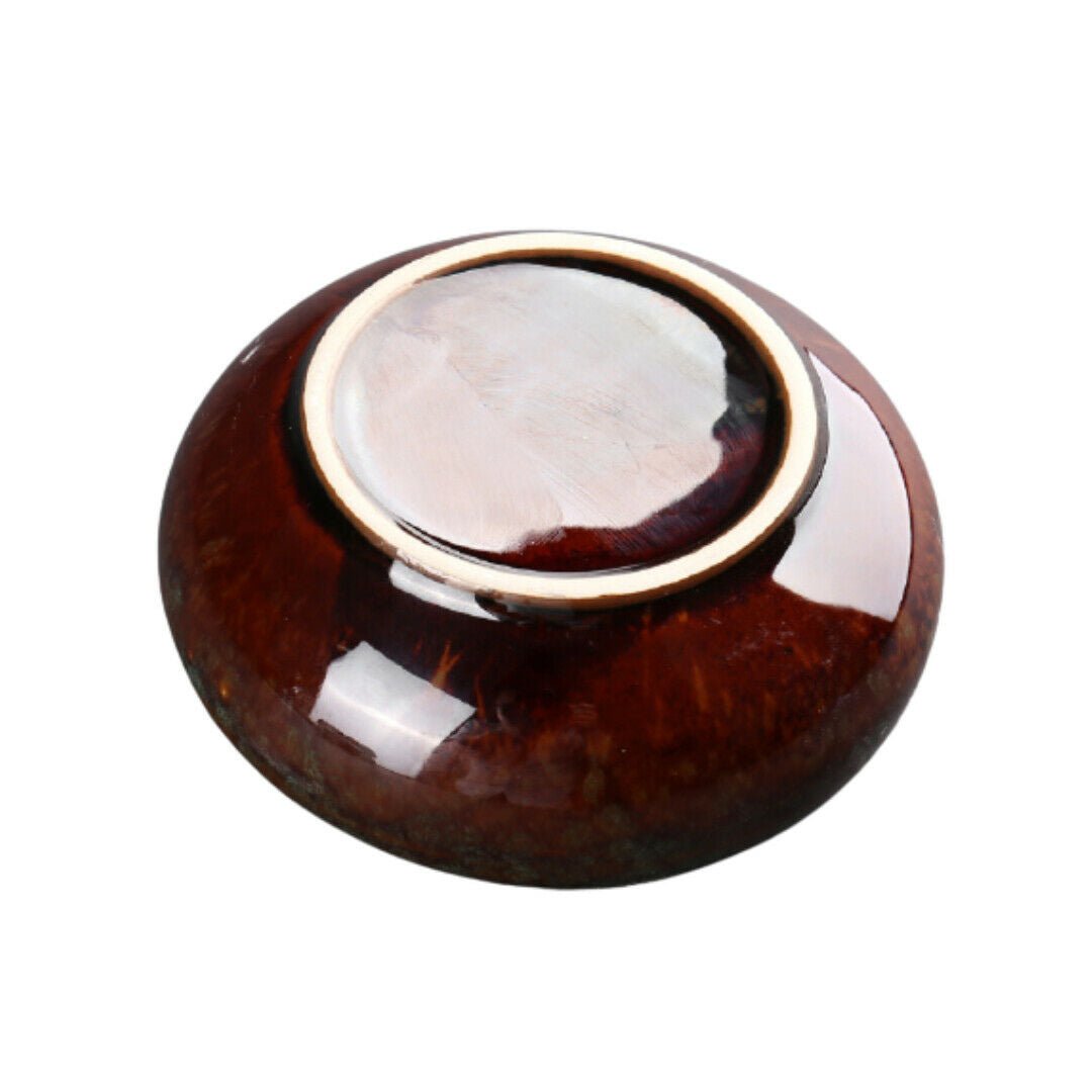 Round Glossy Ceramic Ashtrays + Flameless Lighter (WHITISH) - A&A Wonders
