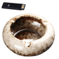Round Glossy Ceramic Ashtrays + Flameless Lighter (WHITISH) - A&A Wonders