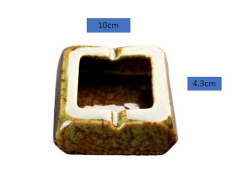 Square Glossy Ceramic Ashtray + Flameless Lighter (GREENISH) - A&A Wonders