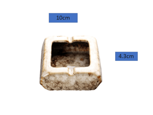 Square Glossy Ceramic Ashtray + Flameless Lighter (WHITISH) - A&A Wonders