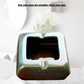 Square Glossy Ceramic Ashtray + Flameless Lighter (BLUISH) - HomeWondersUSA