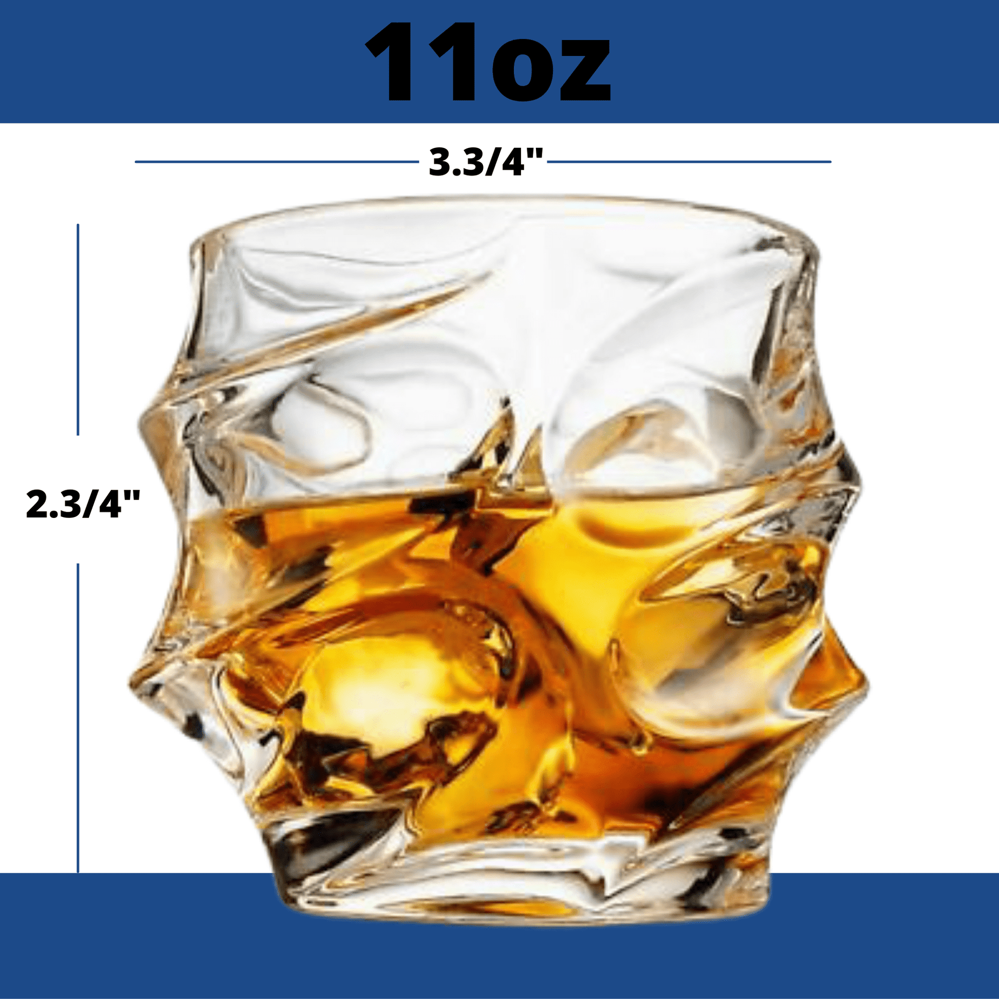 Whiskey Glasses Set Of 2 - With 9 Whiskey Stones - A&A Wonders