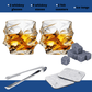 Whiskey Glasses Set Of 2 - With 9 Whiskey Stones - A&A Wonders